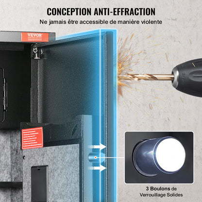 5 Rifles Gun Safe, Rifle Safe with Digital Keypad & Lock, Gun Storage Cabinet with Built-in Storage Locker, Removable Storage Shelf for Home Long Gun and Pistols