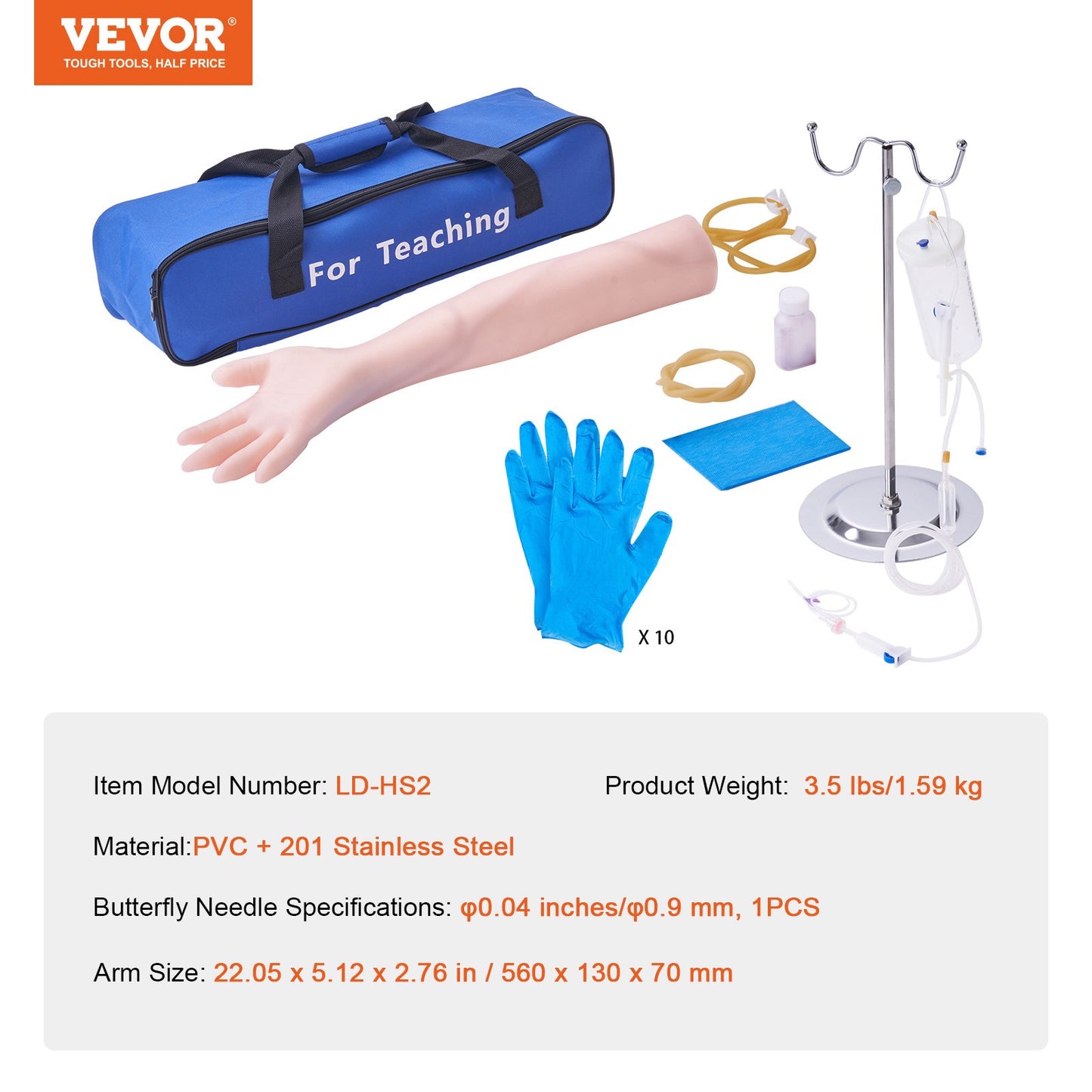 Phlebotomy Practice Kit, IV Venipuncture Intravenous Training Kit, High Simulation IV Practice Arm Kit with Carrying Bag, Practice and Perfect IV Skills, for Students Nurses and Professionals