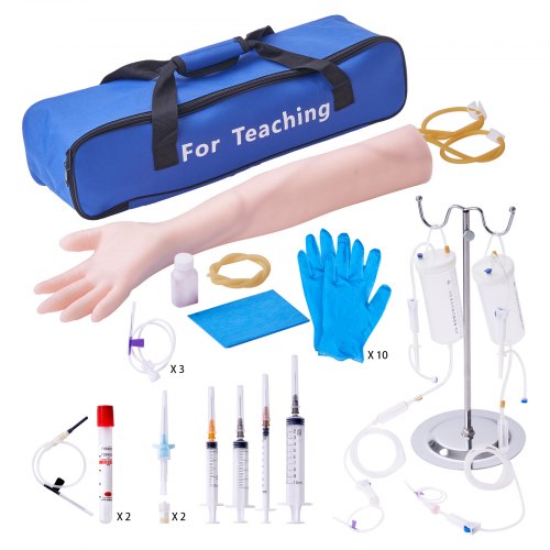 Übungsset für Blutentnahme, Set für intravenöse Venenpunktion und intravenöses Training, hochsimuliertes Übungsset mit Tragetasche, zum Üben und Perfektionieren von intravenösen Fertigkeiten für Studenten, Krankenschwestern und Fachkräfte