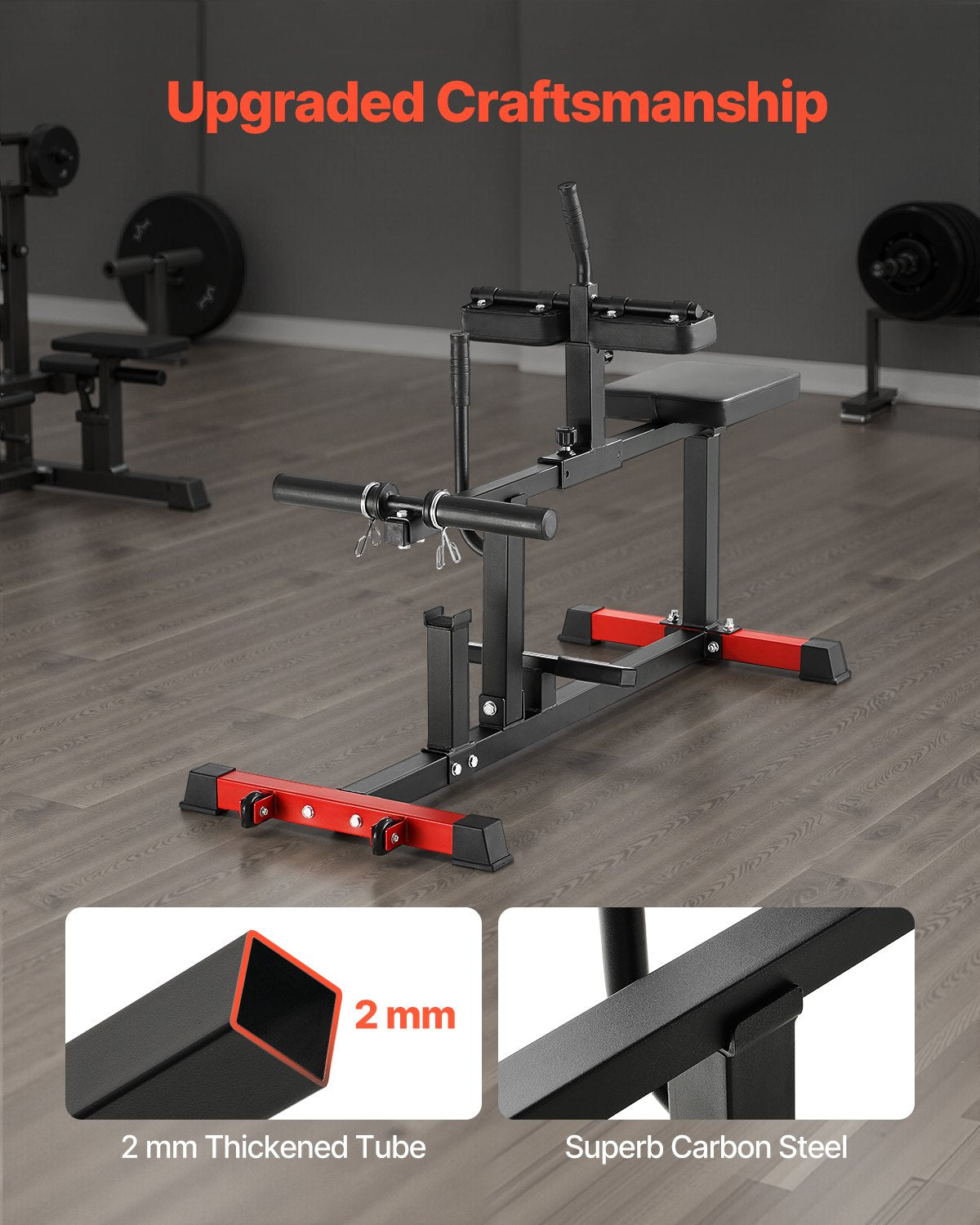 Sitzende Wadenhebemaschine, 440 lbs (ca. 200 kg) Tragkraft, Wadenhebemaschine für das Heim-Fitnessstudio, Wadentrainingsgerät, Spezialgerät für den Unterkörper, geeignet für 1/2-Zoll-Gewichtsscheiben (ca. 12,7 mm)