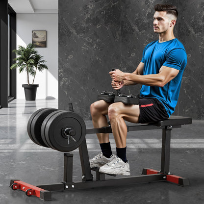 Sitzende Wadenhebemaschine, 440 lbs (ca. 200 kg) Tragkraft, Wadenhebemaschine für das Heim-Fitnessstudio, Wadentrainingsgerät, Spezialgerät für den Unterkörper, geeignet für 1/2-Zoll-Gewichtsscheiben (ca. 12,7 mm)