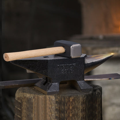 Einhornamboss, 10 kg schwerer Gussstahlamboss, robuster Rundhornamboss mit hoher Härte, große Arbeitsfläche und stabiler Standfuß, mit runden und quadratischen Löchern, Werkzeug zum Biegen und Formen von Metall.