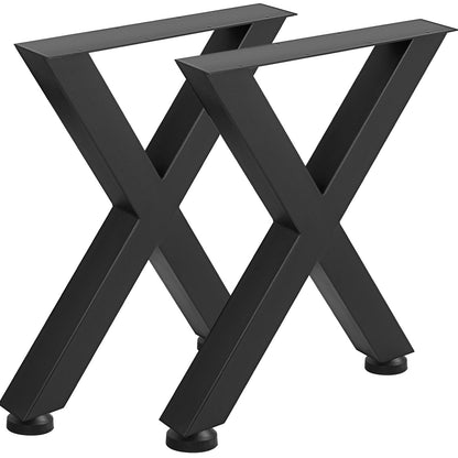Metal Table Legs 28.3 x 23.6 Inch Black Table Legs Premium steel table legs with X-frame style Steel Bench Legs Country Style Table Legs Furniture Leg Perfect for Coffee Store Home Office Bar
