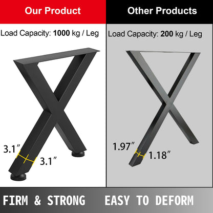 Metal Table Legs 28.3 x 23.6 Inch Black Table Legs Premium steel table legs with X-frame style Steel Bench Legs Country Style Table Legs Furniture Leg Perfect for Coffee Store Home Office Bar