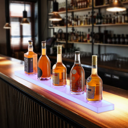 LED-beleuchtetes Spirituosenflaschenregal, einstöckiges, 101,6 cm hohes Wandregal für Whisky, einstufiges, beleuchtetes Barregal für die gewerbliche Nutzung, Acryl-Getränkeregale mit Beleuchtung, Funkfernbedienung und App-Steuerung
