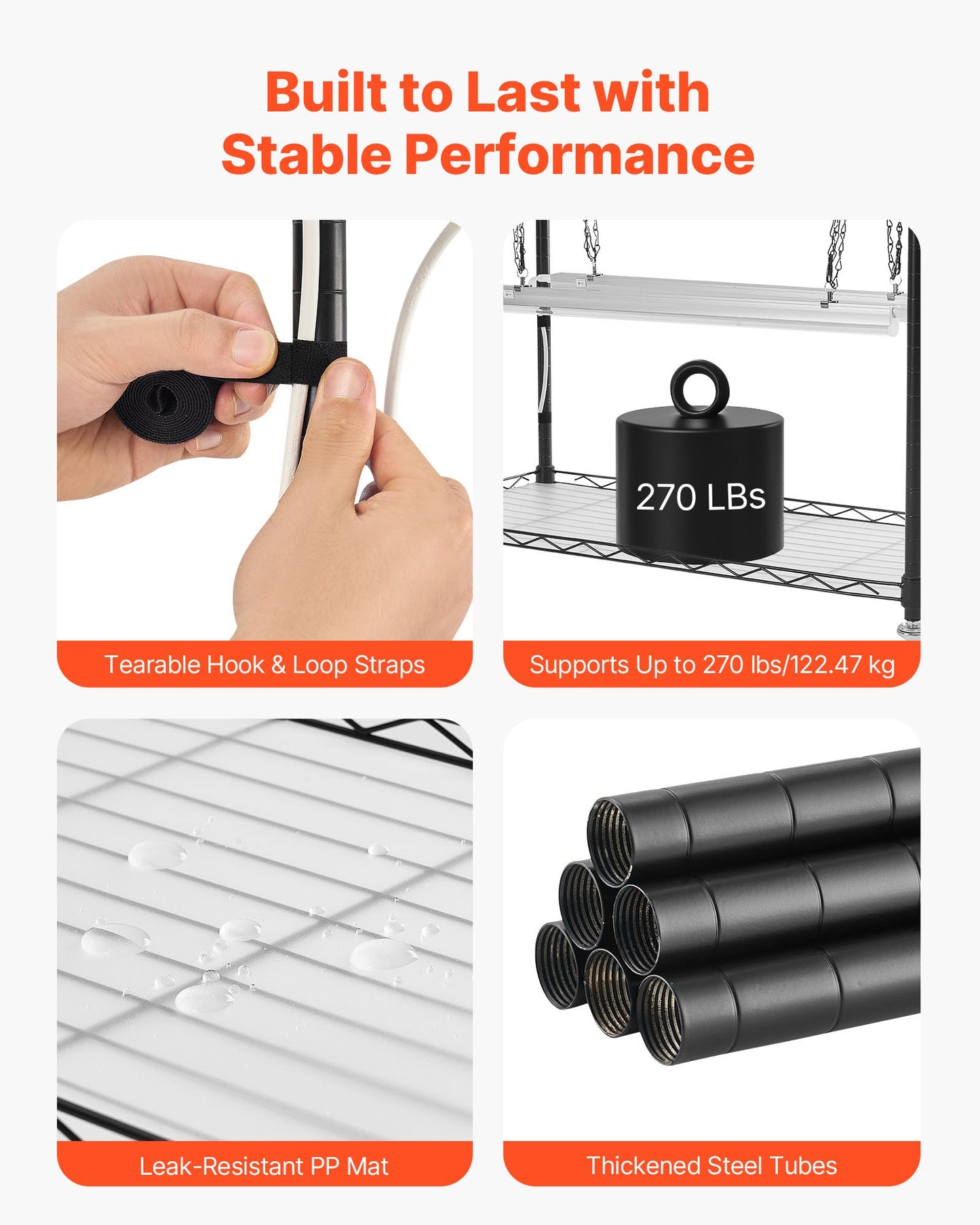 DIY Plant Shelf with Grow Lights, 180cm Tall Indoor Plant Stand with Wheels, 192W 5000K Full Spectrum Grow Lights, Heavy Duty Metal Plants Display Rack, Flower Pot Holder for Seed Starting