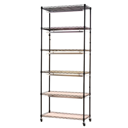 Pflanzenregal mit Pflanzenlampe, 6-stufiges Indoor-Pflanzenregal, 180 cm hohes Pflanzenpräsentationsregal mit Rollen und 4/9/14-Stunden-Timer, 150-W-Vollspektrum-Pflanzenlampe mit 3 Farben, Blumentopfhalter für die Anzucht von Samen