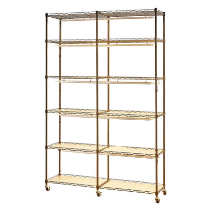 Pflanzenregal mit Pflanzenlampe, 6-stufiges Doppelreihen-Pflanzenregal, 180 cm hohes Zimmerpflanzenregal mit Rollen und Zeitschaltuhr, 200-W-Vollspektrum-Pflanzenlampen, Metall-Blumentopfhalter für die Anzucht von Samen