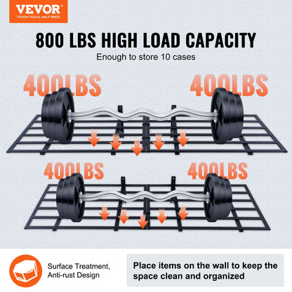 Garage Storage Shelving, 2 Pack, 183 x 61 cm Heavy Duty Garage Shelves Wall Mounted, 726 kgLoad Capacity(Total) Garage Storage Rack Floating Shelves, Suitable for Shop, Shed, Garage Storage