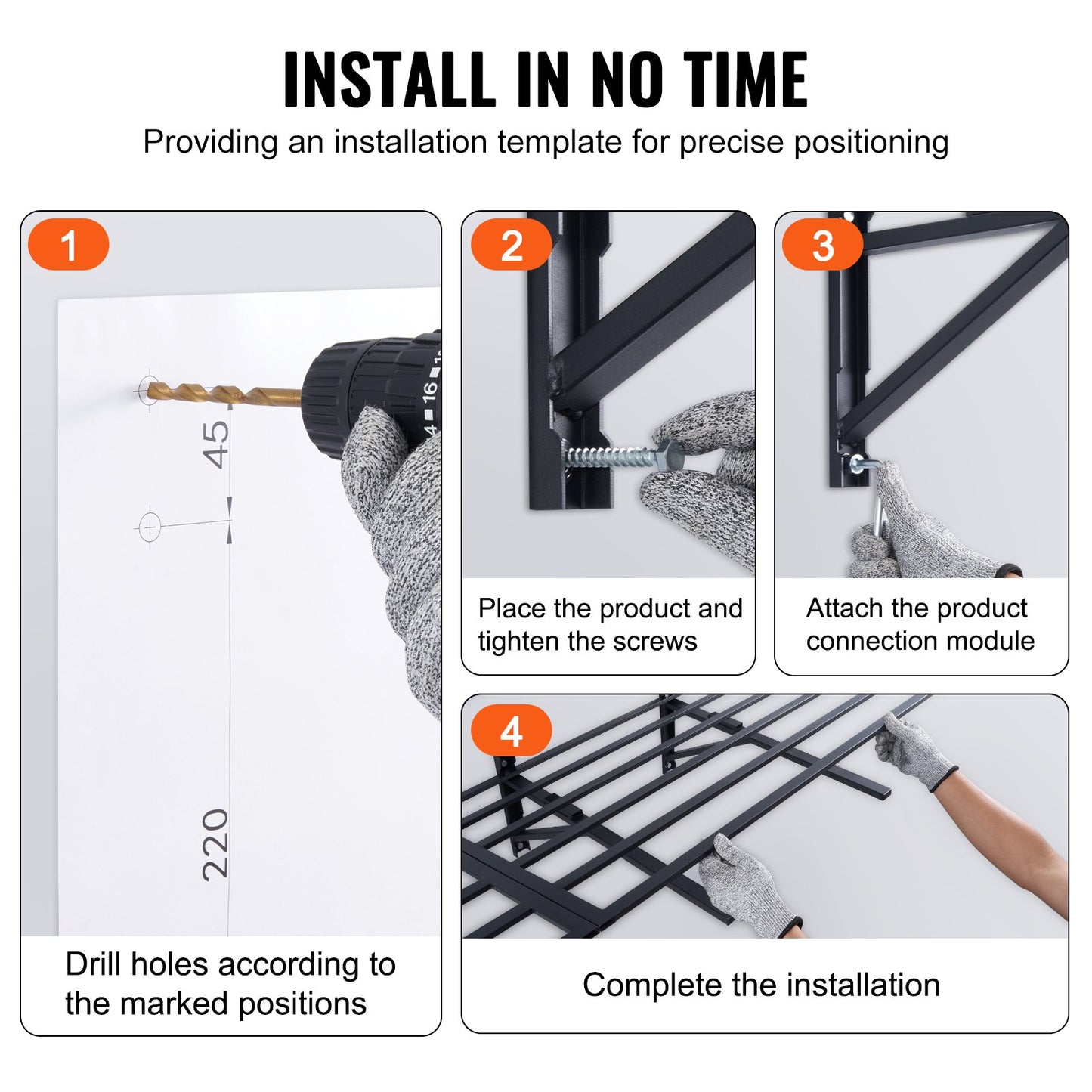 Garage Storage Shelving, 2 Pack, 183 x 61 cm Heavy Duty Garage Shelves Wall Mounted, 726 kgLoad Capacity(Total) Garage Storage Rack Floating Shelves, Suitable for Shop, Shed, Garage Storage