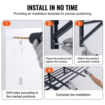 Garage Storage Shelving, 2 Pack, 183 x 61 cm Heavy Duty Garage Shelves Wall Mounted, 726 kgLoad Capacity(Total) Garage Storage Rack Floating Shelves, Suitable for Shop, Shed, Garage Storage