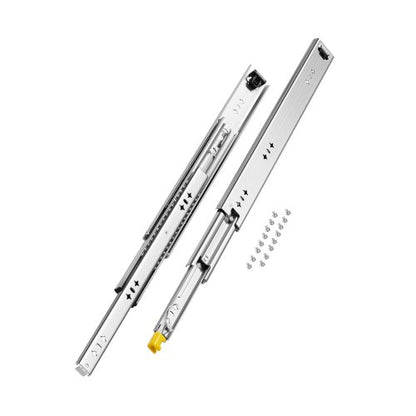 1 Pair Full Extension Drawer Slides 16 18 20 24 30 35 37.4 59 24 32 36 40 48 60 in, 250 lbs Load Capacity Locking Drawer Slides, Ball Bearing with Lock Side Mount Drawer Slide Rail