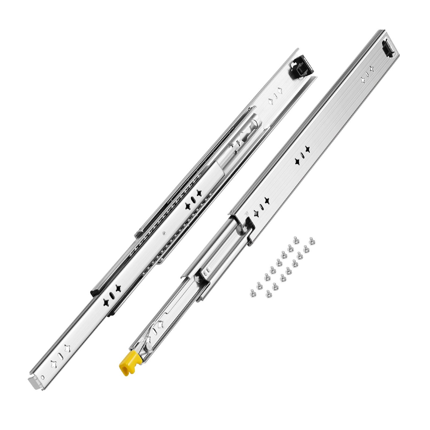 1 Pair Full Extension Drawer Slides 16 18 20 24 30 35 37.4 59 24 32 36 40 48 60 in, 250 lbs Load Capacity Locking Drawer Slides, Ball Bearing with Lock Side Mount Drawer Slide Rail