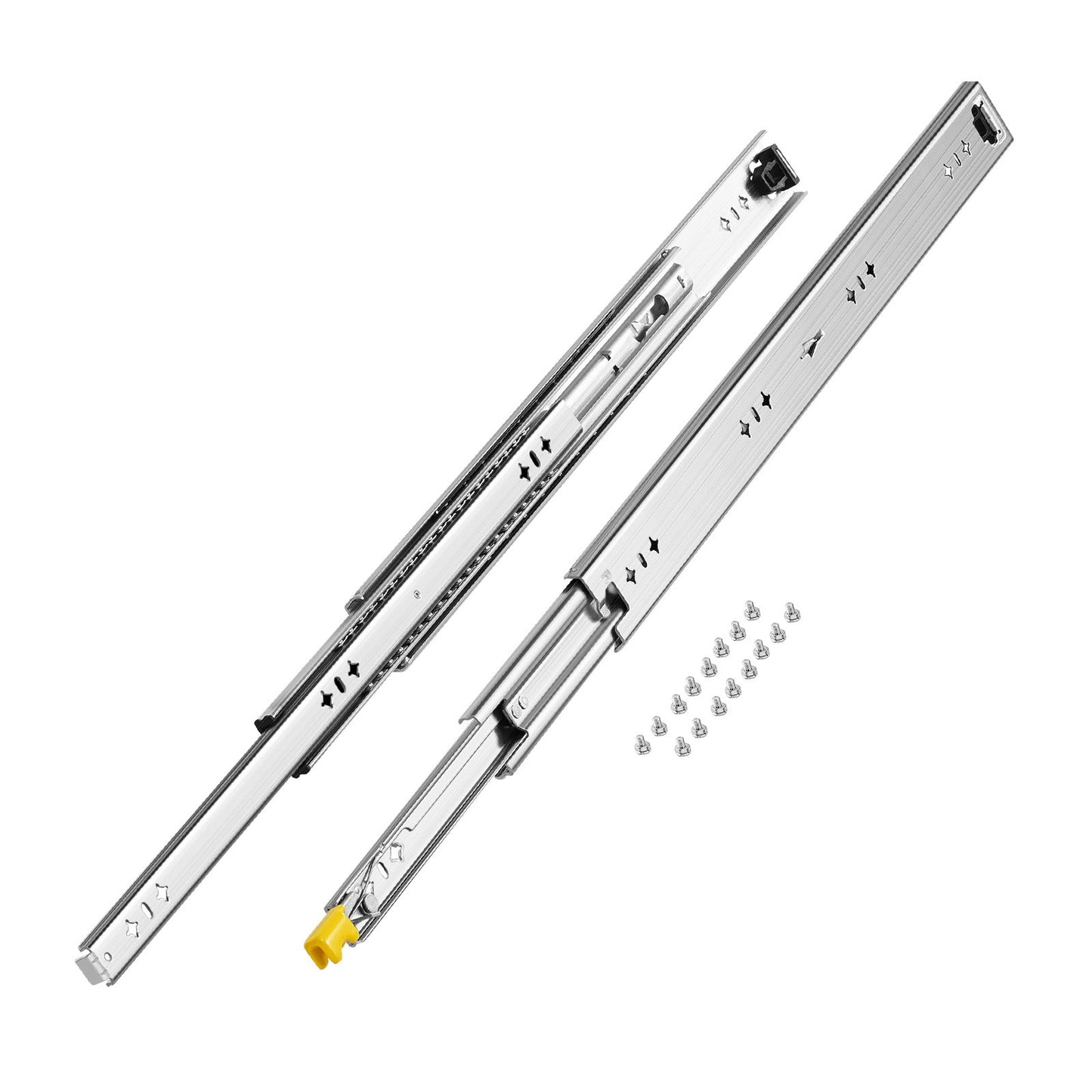1 Pair Full Extension Drawer Slides 16 18 20 24 30 35 37.4 59 24 32 36 40 48 60 in, 250 lbs Load Capacity Locking Drawer Slides, Ball Bearing with Lock Side Mount Drawer Slide Rail