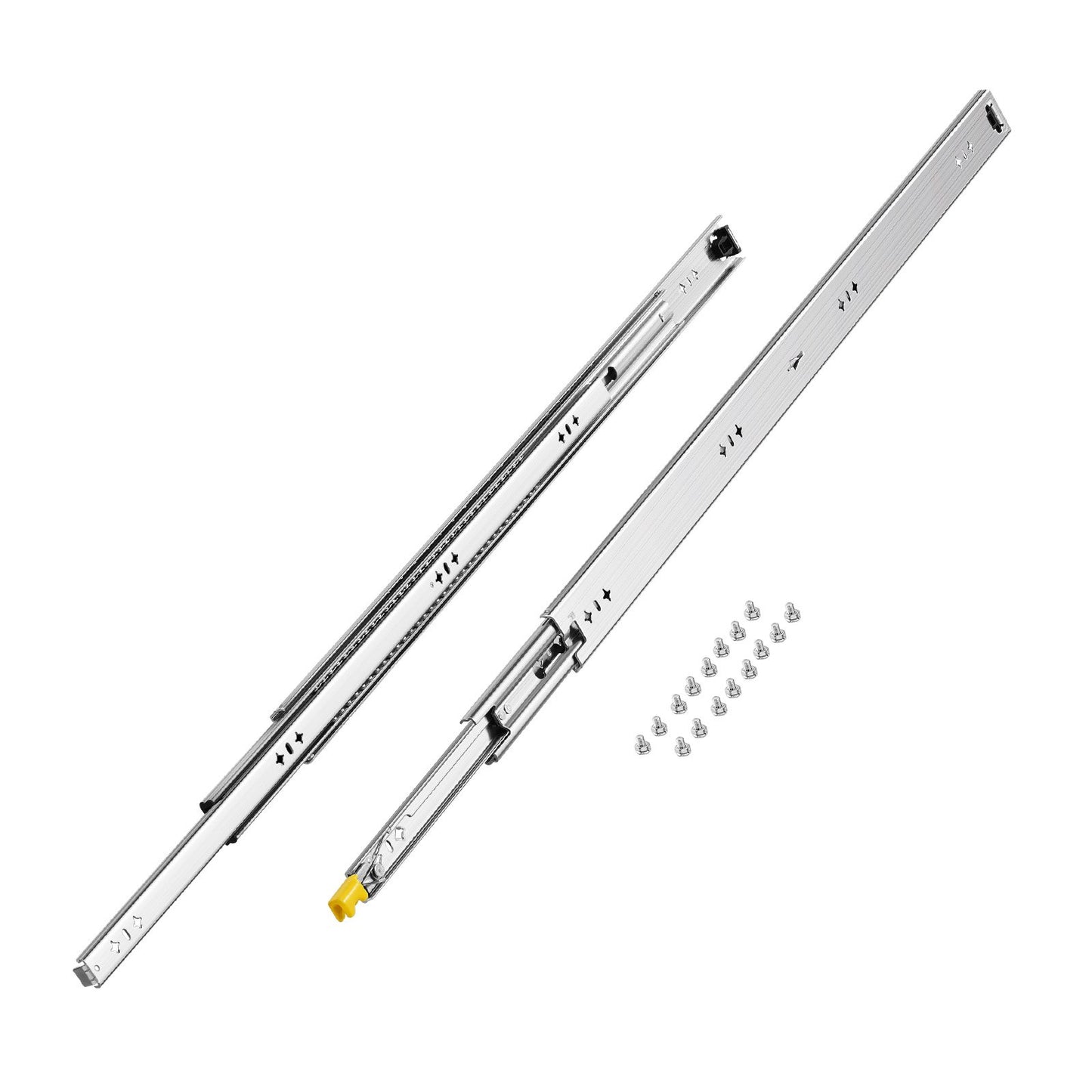 1 Pair Full Extension Drawer Slides 16 18 20 24 30 35 37.4 59 24 32 36 40 48 60 in, 250 lbs Load Capacity Locking Drawer Slides, Ball Bearing with Lock Side Mount Drawer Slide Rail