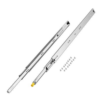 1 Pair Full Extension Drawer Slides 16 18 20 24 30 35 37.4 59 24 32 36 40 48 60 in, 250 lbs Load Capacity Locking Drawer Slides, Ball Bearing with Lock Side Mount Drawer Slide Rail