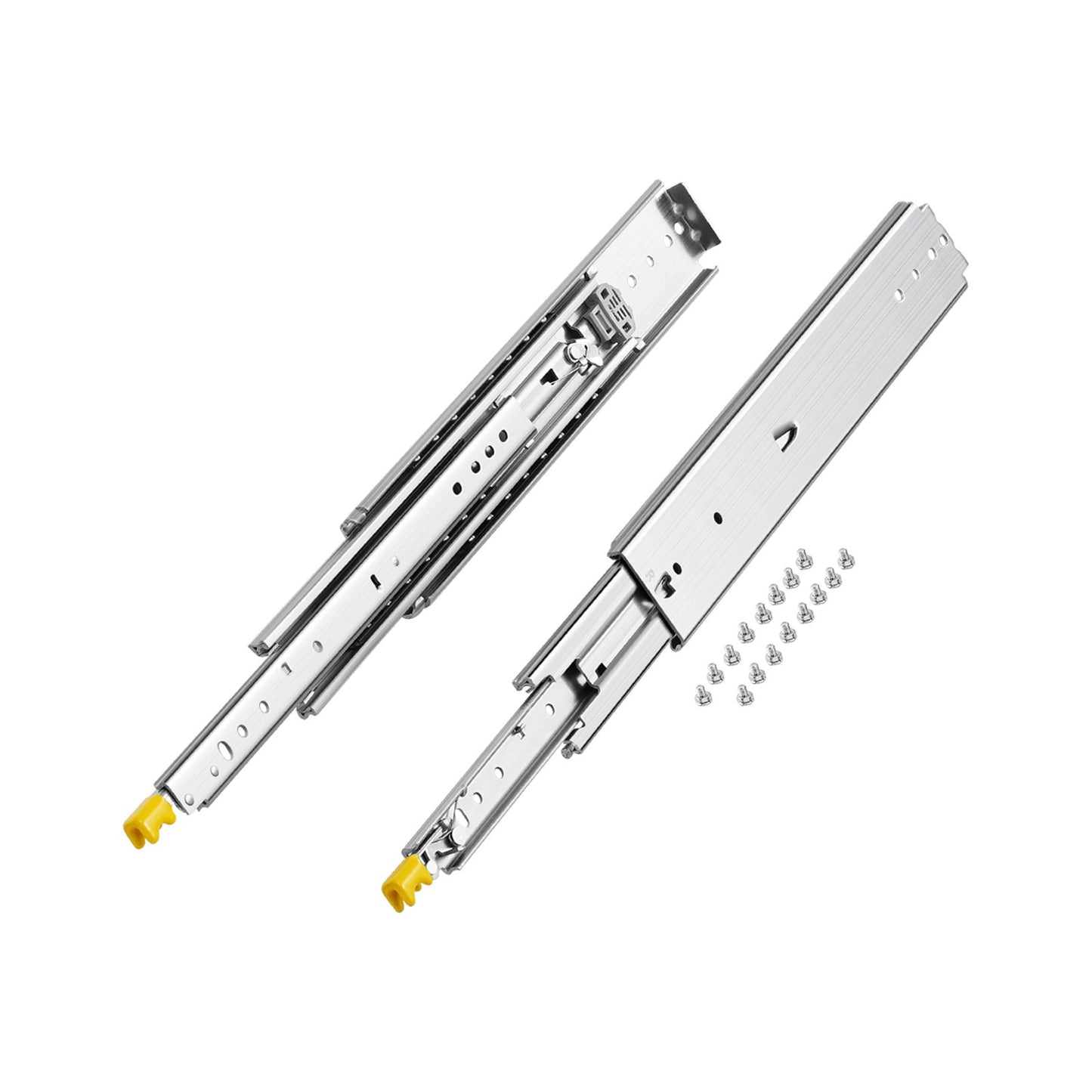 1 Pair Full Extension Drawer Slides 18 20 22 28 30 32 36 38 40 44 48 52 56 60 in, 500 lbs Load Capacity Locking Drawer Slides, Ball Bearing with Lock Side Mount Drawer Slide Rail