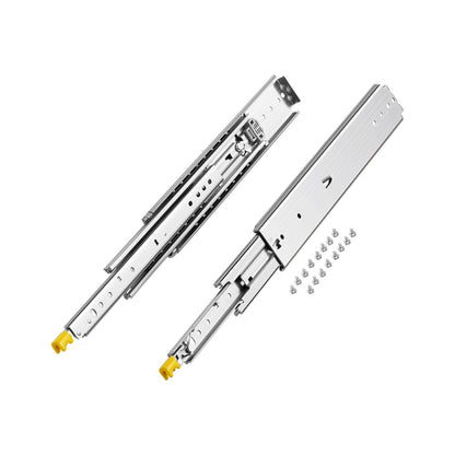 1 Pair Full Extension Drawer Slides 18 20 22 28 30 32 36 38 40 44 48 52 56 60 in, 500 lbs Load Capacity Locking Drawer Slides, Ball Bearing with Lock Side Mount Drawer Slide Rail