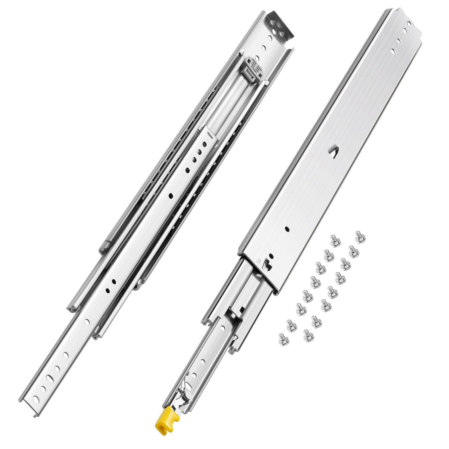 1 Pair Full Extension Drawer Slides 16 18 20 24 30 35 37.4 59 24 32 36 40 48 60 in, 500 lbs Load Capacity Locking Drawer Slides, Ball Bearing with Lock Side Mount Drawer Slide Rail