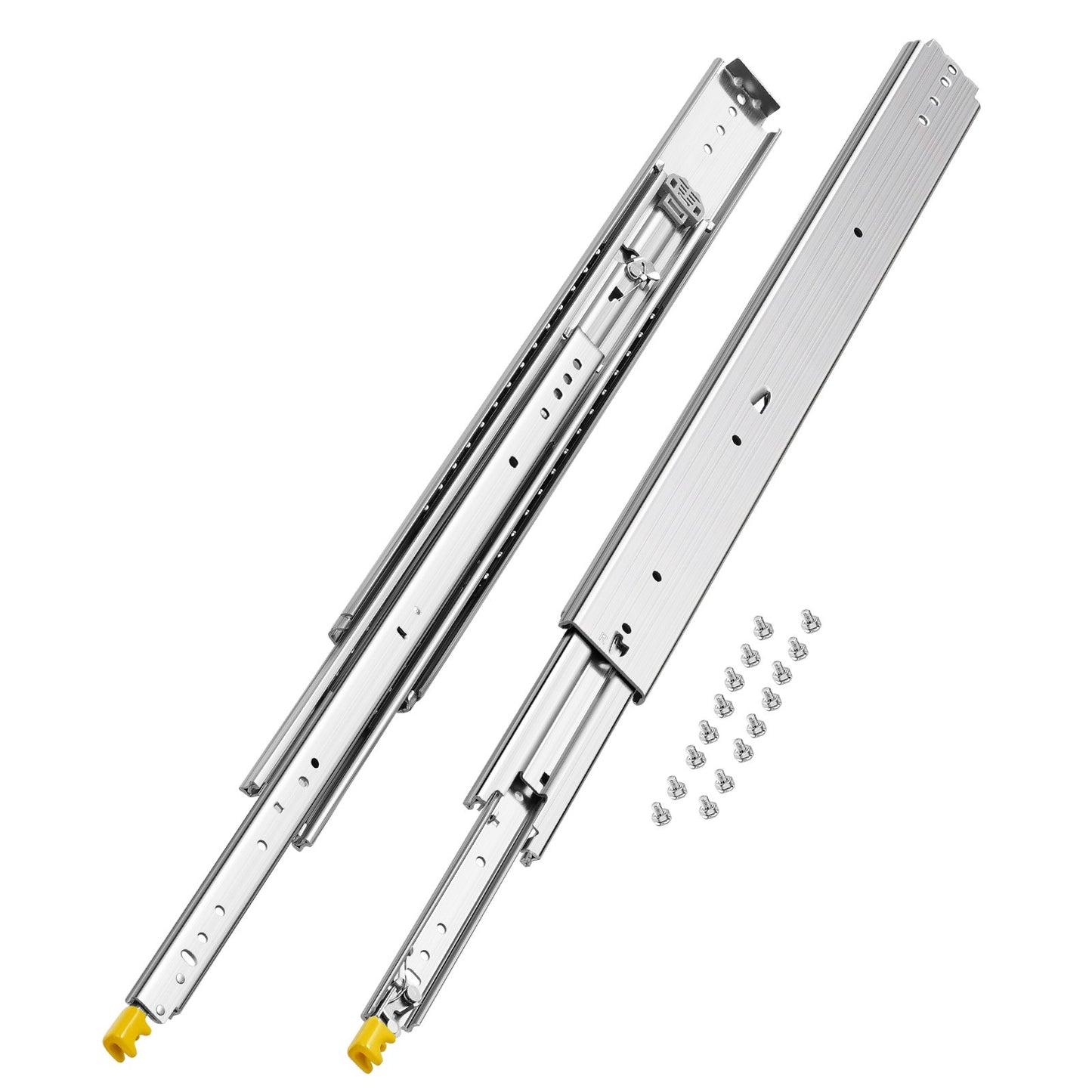 1 Pair Full Extension Drawer Slides 18 20 22 28 30 32 36 38 40 44 48 52 56 60 in, 500 lbs Load Capacity Locking Drawer Slides, Ball Bearing with Lock Side Mount Drawer Slide Rail