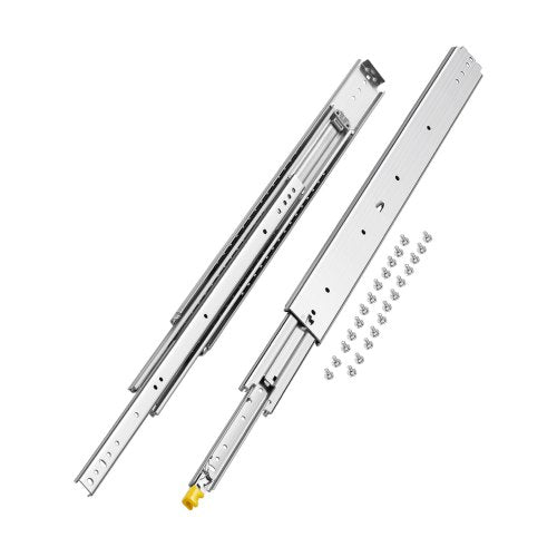 1 Pair Full Extension Drawer Slides 16 18 20 24 30 35 37.4 59 24 32 36 40 48 60 in, 500 lbs Load Capacity Locking Drawer Slides, Ball Bearing with Lock Side Mount Drawer Slide Rail
