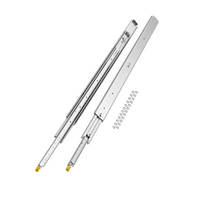 1 Pair Full Extension Drawer Slides 18 20 22 28 30 32 36 38 40 44 48 52 56 60 in, 500 lbs Load Capacity Locking Drawer Slides, Ball Bearing with Lock Side Mount Drawer Slide Rail