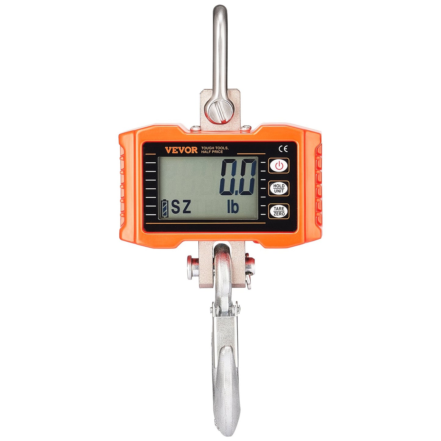 Digital Crane Scale, 2200 lbs/1000 kg, Industrial Heavy Duty Hanging Scale with Remote Control, Cast Aluminum Case & LCD Screen, High Precision for Construction, Factory, Farm, Hunting (Orange)