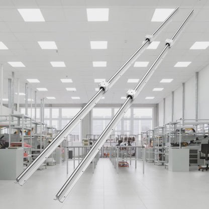 Linearführungsschienen-Set, SBR20 1800 mm, 2 Stück 70,9 Zoll/1800 mm SBR20 Führungsschienen und 4 Stück SBR20UU Gleitblöcke, Linearführungs- und Lagersatz für automatisierte Maschinen, DIY-Projekte, CNC-Fräsmaschinen