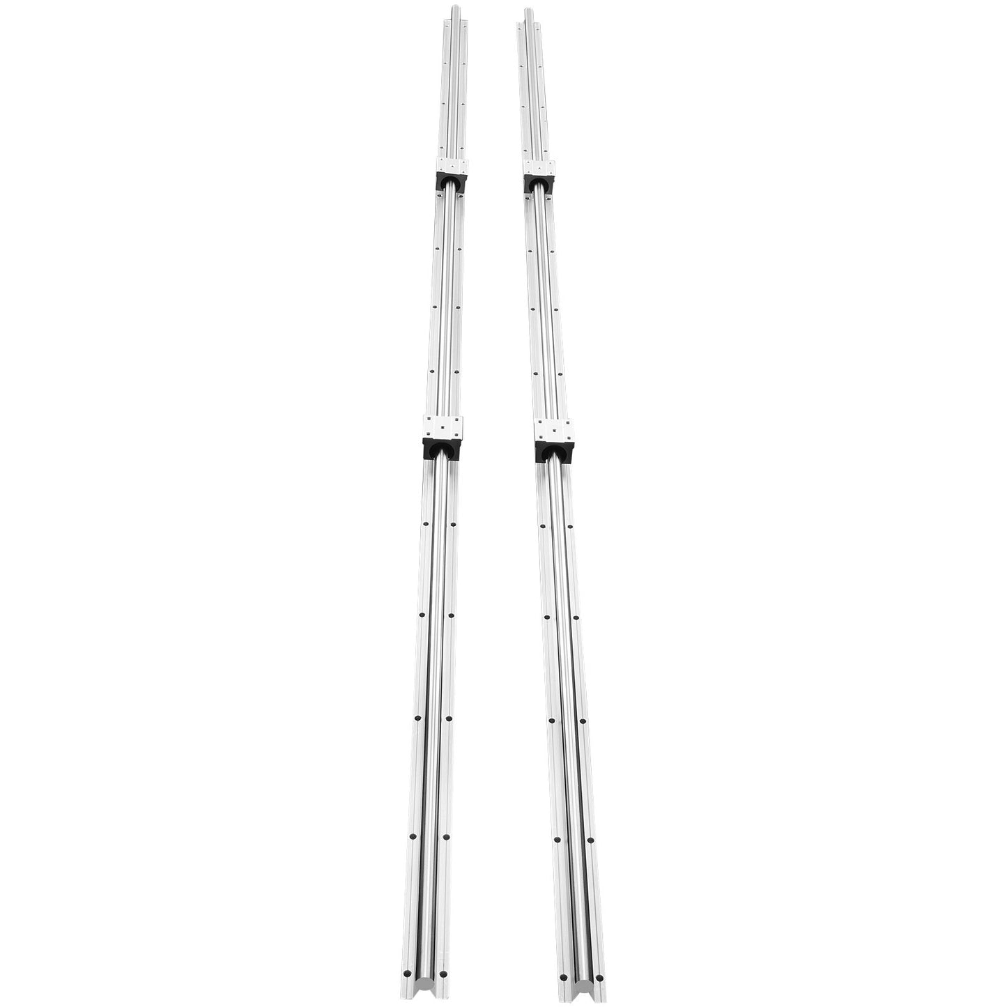 Linearführungsschienen-Set, SBR20 1800 mm, 2 Stück 70,9 Zoll/1800 mm SBR20 Führungsschienen und 4 Stück SBR20UU Gleitblöcke, Linearführungs- und Lagersatz für automatisierte Maschinen, DIY-Projekte, CNC-Fräsmaschinen