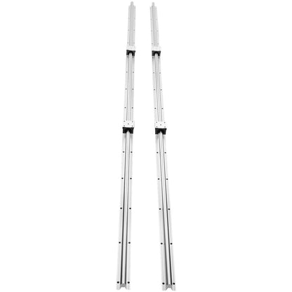 Linearführungsschienen-Set, SBR20 1800 mm, 2 Stück 70,9 Zoll/1800 mm SBR20 Führungsschienen und 4 Stück SBR20UU Gleitblöcke, Linearführungs- und Lagersatz für automatisierte Maschinen, DIY-Projekte, CNC-Fräsmaschinen