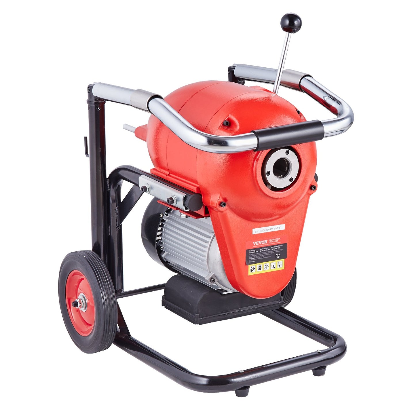 Drain Cleaner Machine 3657.6 cm x 1.52 cm 1100W Sectional Snake Auger Manual Feed