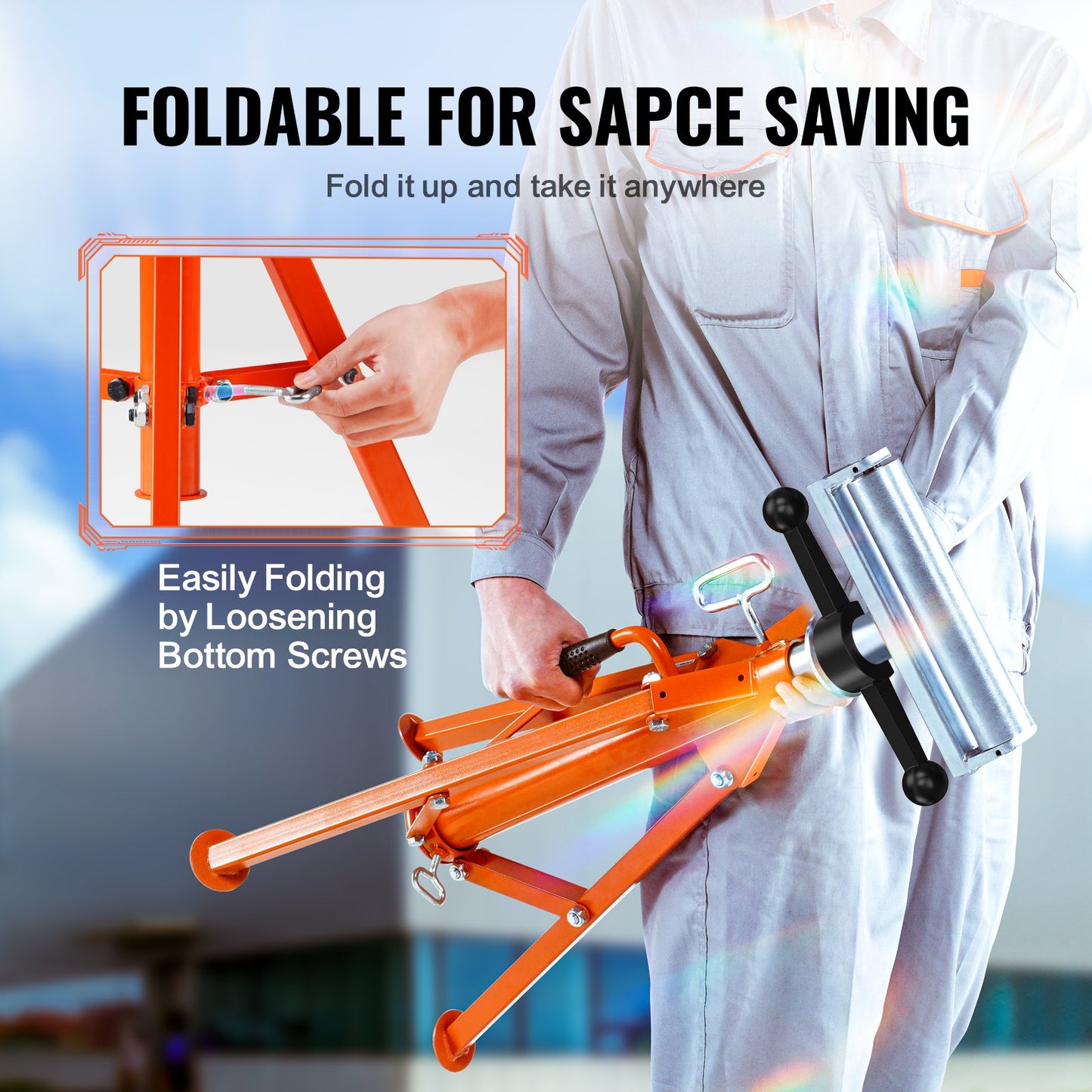 Roller Stand, Heavy Duty 1134 kg Load Capacity, 700 mm-1320 mm Height Adjustable, 45# Steel Folding Roller Support Stand for Pipes, Wooden Boards