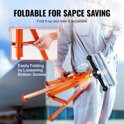 Roller Stand, Heavy Duty 1134 kg Load Capacity, 700 mm-1320 mm Height Adjustable, 45# Steel Folding Roller Support Stand for Pipes, Wooden Boards