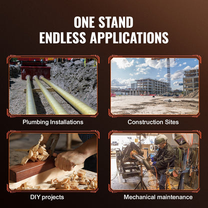 Rohrständer, 1133,9 kg Schwerlast-Rohrheber, 69,1–132,1 cm höhenverstellbarer V-Kopf-Rohrständer, 45# Stahl-Klappständer für Rohre mit 1,3–30,5 cm Durchmesser