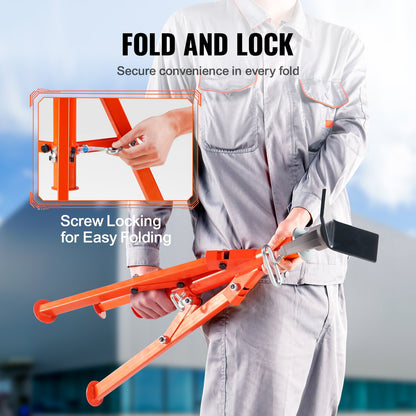 Rohrständer, 1133,9 kg Schwerlast-Rohrheber, 69,1–132,1 cm höhenverstellbarer V-Kopf-Rohrständer, 45# Stahl-Klappständer für Rohre mit 1,3–30,5 cm Durchmesser
