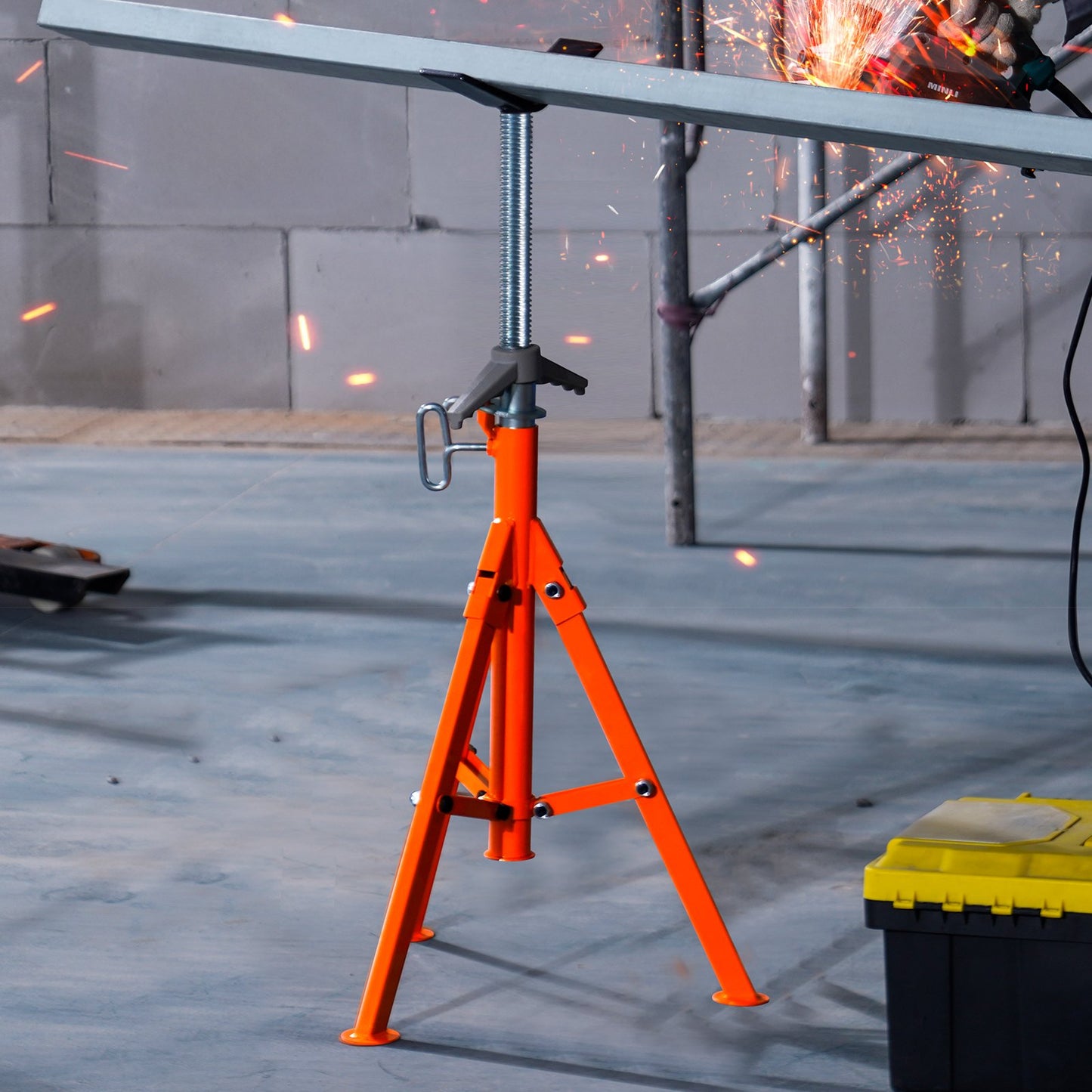 Rohrständer, 1133,9 kg Schwerlast-Rohrheber, 69,1–132,1 cm höhenverstellbarer V-Kopf-Rohrständer, 45# Stahl-Klappständer für Rohre mit 1,3–30,5 cm Durchmesser