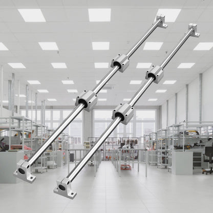 Linearführungsschienen-Set, SFC20 1200 mm, 2 Stück 47,2 Zoll/1200 mm SFC20-Führungsschienen, 4 Stück SC20-Gleitblöcke, 4 Stück Schienenhalterungen, Linearführungs- und Lagersatz für automatisierte Maschinen, CNC-DIY-Projekte