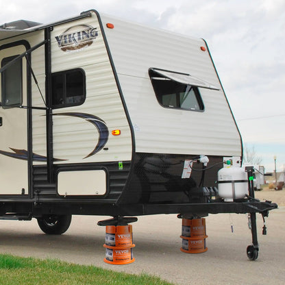 Trailer Jack Block, 2000 lbs Capacity per RV Leveling Block, High-quality Polypropylene RV Camper Stabilizer Blocks, RV Travel Accessories Use for Any Tongue Jack, Post, Foot, 5th Wheels, 2-Pack