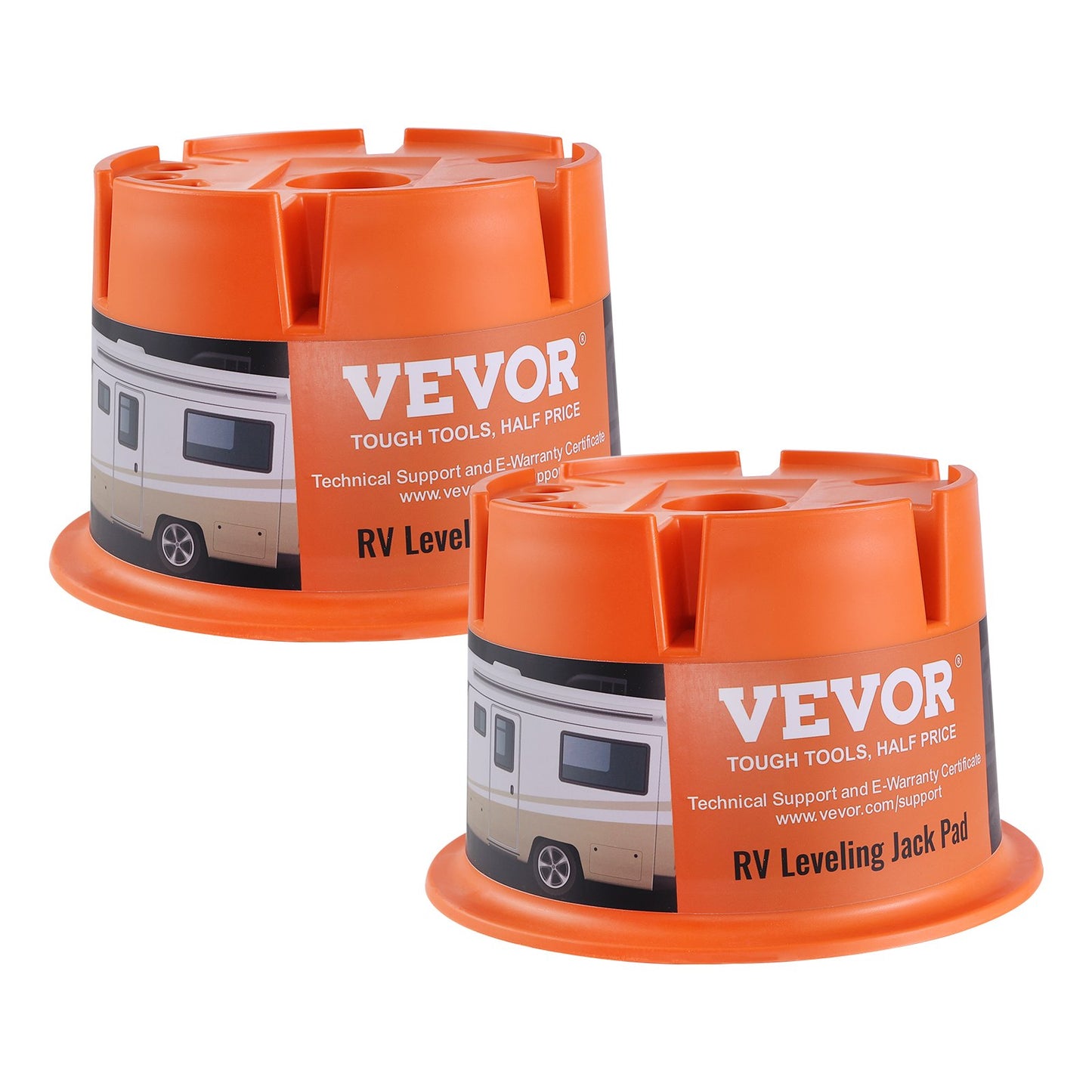 Trailer Jack Block, 2000 lbs Capacity per RV Leveling Block, High-quality Polypropylene RV Camper Stabilizer Blocks, RV Travel Accessories Use for Any Tongue Jack, Post, Foot, 5th Wheels, 2-Pack