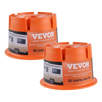 Trailer Jack Block, 2000 lbs Capacity per RV Leveling Block, High-quality Polypropylene RV Camper Stabilizer Blocks, RV Travel Accessories Use for Any Tongue Jack, Post, Foot, 5th Wheels, 2-Pack