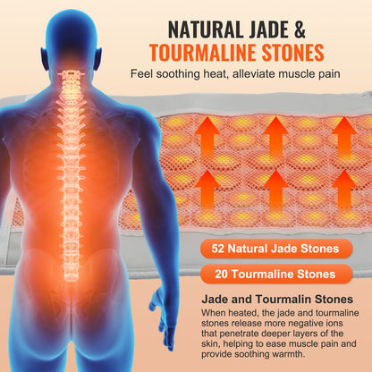 Ferninfrarot-Heizkissen, 52 natürliche Jade- und 20 Turmalinsteine ​​zur Linderung von Rückenschmerzen, 103-159 °F Infrarot-Heizkissen mit intelligenter Steuerung und automatischer Abschaltung (mittlere Größe 23,9" x 15,8")