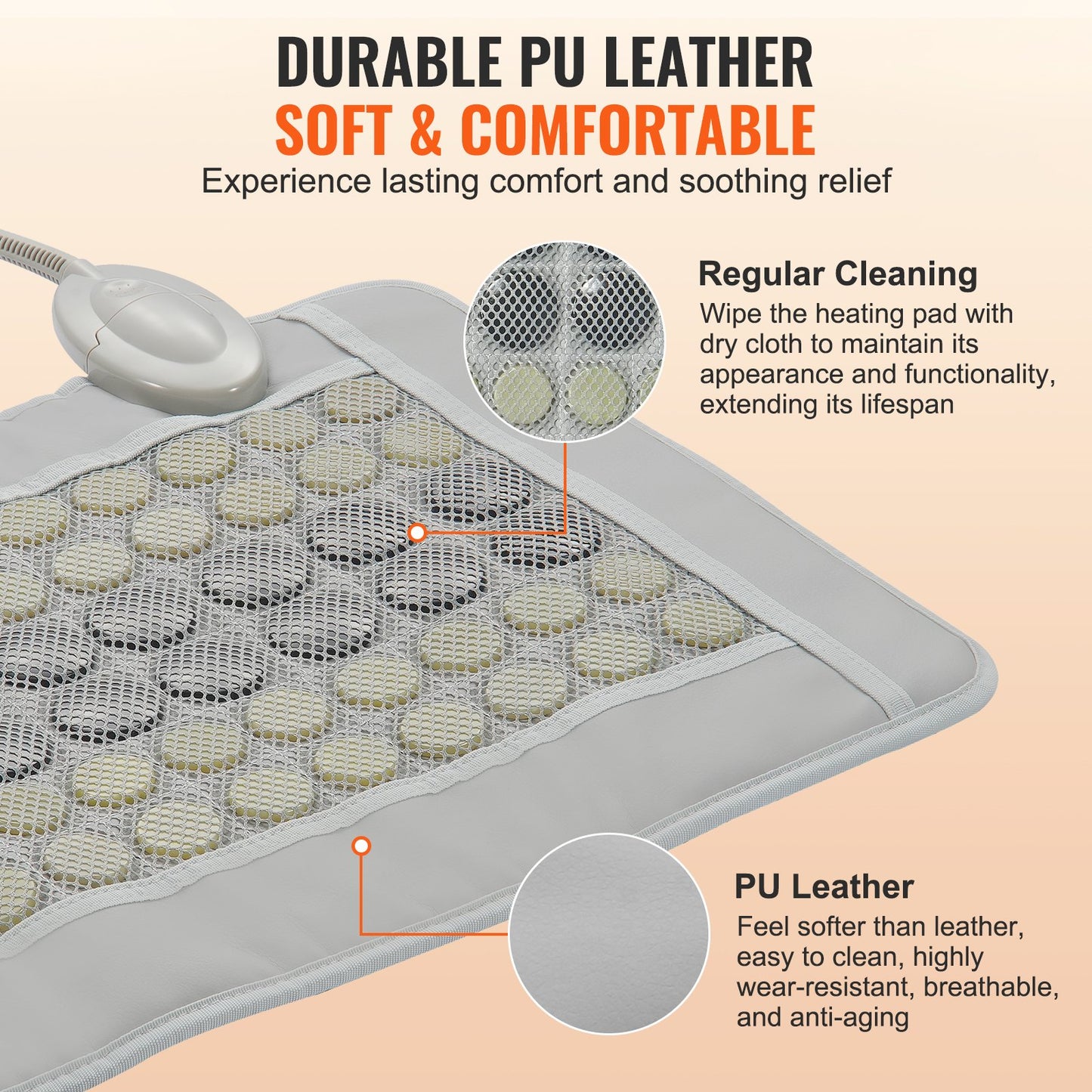 Ferninfrarot-Heizkissen, 52 natürliche Jade- und 20 Turmalinsteine ​​zur Linderung von Rückenschmerzen, 103-159 °F Infrarot-Heizkissen mit intelligenter Steuerung und automatischer Abschaltung (mittlere Größe 23,9" x 15,8")