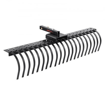 Tow Behind Landscape Rake, 60" Tow Dethatcher with 21 Steel Coil Tines, Lawn Dethatcher Rake Attaches to 48" or 60" Toolbars and 3-point Suspension Systems, for Leaves, Pine Needles, and Grass