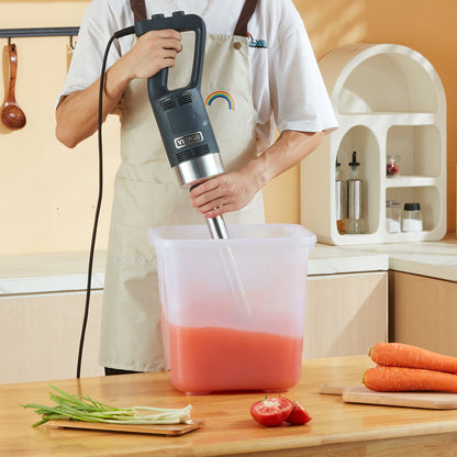 Professioneller Stabmixer, 750 Watt, Hochleistungs-Handmixer mit variabler Geschwindigkeit und Edelstahlklinge (304), vielseitig einsetzbar für Suppen, Smoothies, Pürees und Babynahrung.