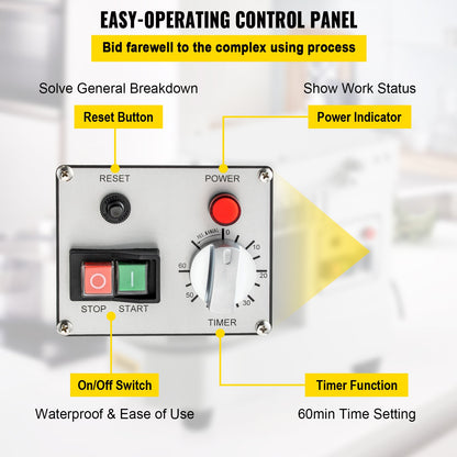 Gewerblicher Teigkneter, Spiral-Teigkneter mit 8-Liter-Edelstahlschüssel