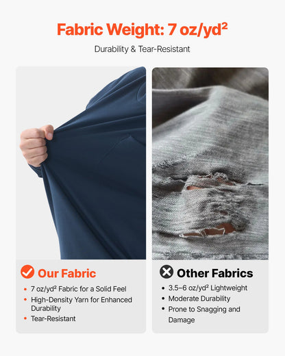 FR Shirts, Flame Resistant Long Sleeve Clothing Lightweight 7 oz Breathable Cotton, Men's Fire Retardant Work Shirt with Pre-shrink Treatment & Pocket, for Welders,Electricians,Navy Blue 2XL