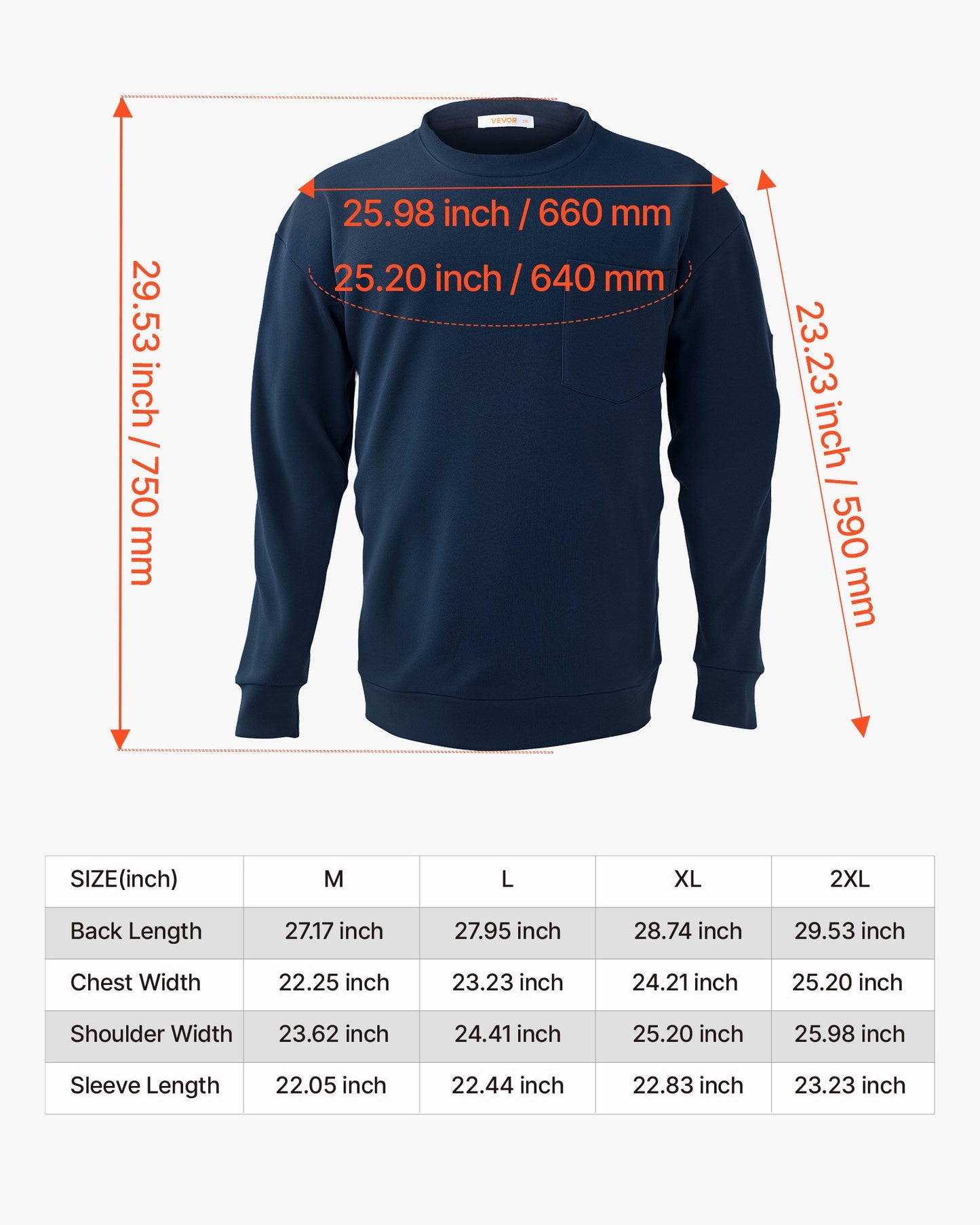 FR Shirts, Flame Resistant Long Sleeve Clothing Lightweight 7 oz Breathable Cotton, Men's Fire Retardant Work Shirt with Pre-shrink Treatment & Pocket, for Welders,Electricians,Navy Blue 2XL
