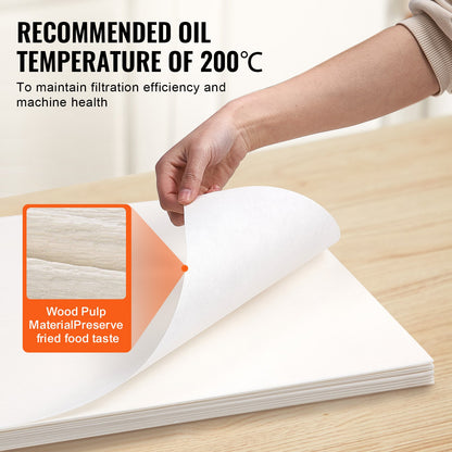 Frittierfilterpapier, 100 Blatt, 65,3 x 42,9 cm, Ersatzfilterblätter für 55-Liter-Gewerbefritteusen, geeignet für Restaurants, Schnellimbisse und Imbissstände auf Jahrmärkten.
