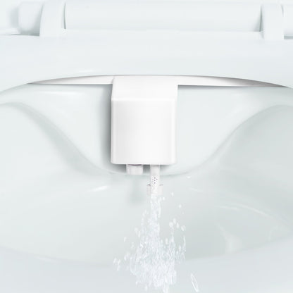 Bidet Attachment for Toilet, Non-Electric Bidet Toilet Seat Attachment - Dual Retractable Nozzles, Adjustable Cold Water Pressure, Stainless Steel Inlet, Ideal for Rear and Feminine Wash, White