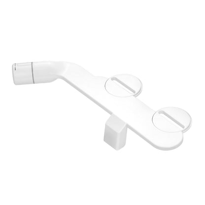 Bidet Attachment for Toilet, Non-Electric Bidet Toilet Seat Attachment - Dual Retractable Nozzles, Adjustable Cold Water Pressure, Stainless Steel Inlet, Ideal for Rear and Feminine Wash, White